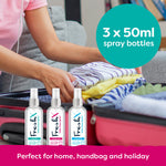 FreshX Toilet Paper Spray 3 x 50ml pack - Eco Friendly Wet Wipe Alternative