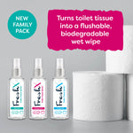 FreshX Toilet Paper Spray 3 x 50ml pack - Eco Friendly Wet Wipe Alternative