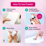 FreshX for HER Toilet pH balanced Toilet Paper Spray - Eco Friendly Wet Wipe Alternative
