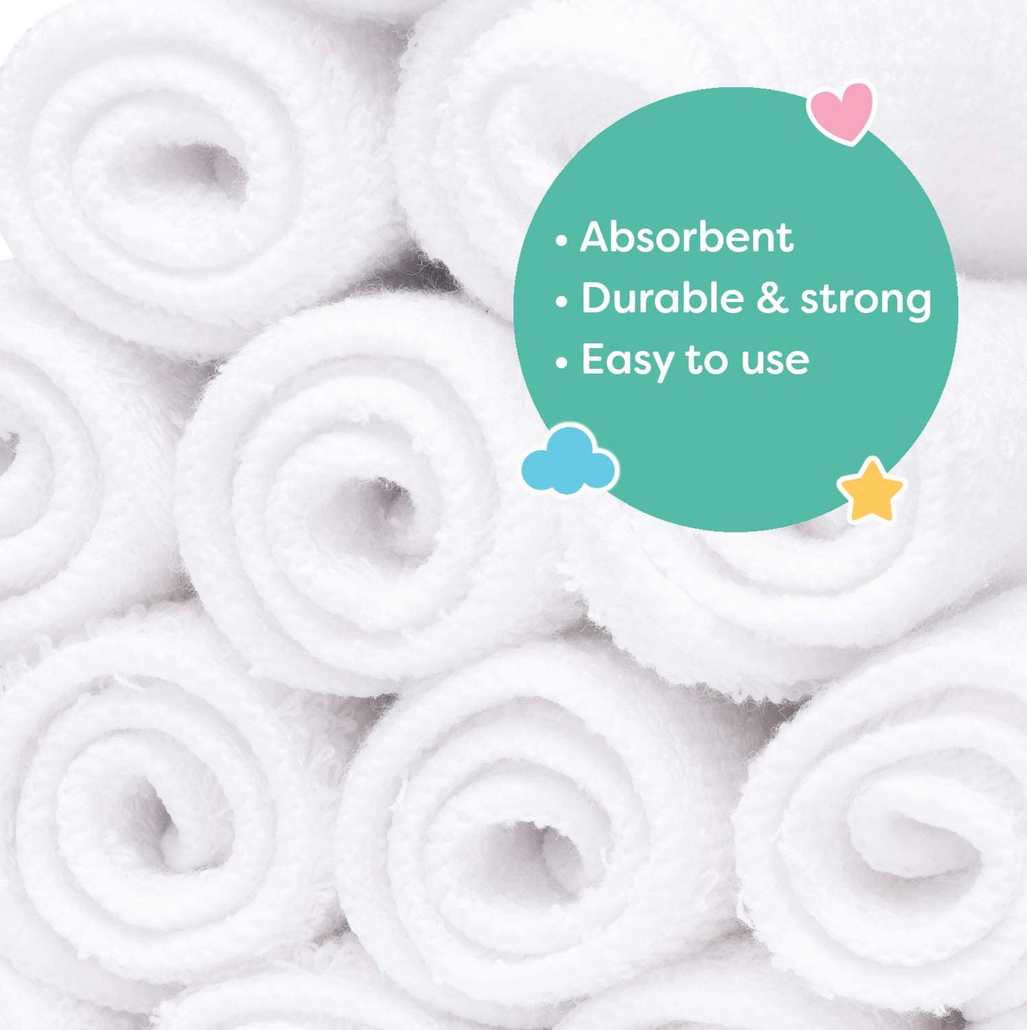 Reusable Baby Wipes, Cotton Wipes